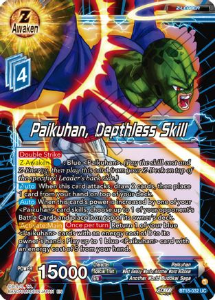 [BT18-032] Paikuhan, Depthless Skill