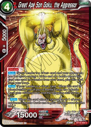 [BT18-008] Great Ape Son Goku, the Aggressor