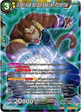 [BT18-104] Great Ape Borgos, Saiyan Potential