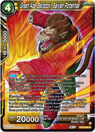 [BT18-106] Great Ape Bardock, Saiyan Potential (Foil)