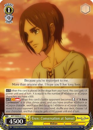 [SX04-012 U] Eren: Conversation at Sunset