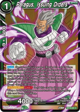 [BT19-091] Paragus, Issuing Orders