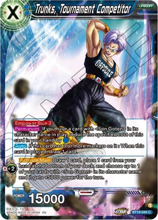 [BT19-040] Trunks, Tournament Competitor