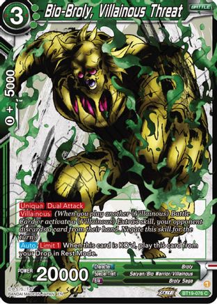 [BT19-076] Bio-Broly, Villainous Threat (Foil)