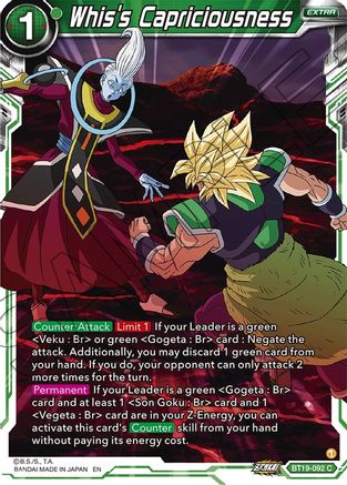 [BT19-092] Whis's Capriciousness (Foil)