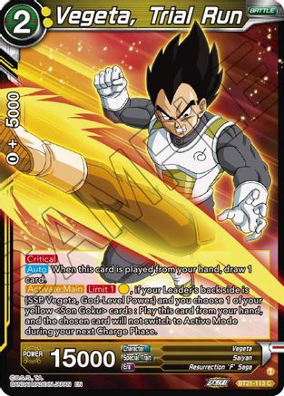 [BT21-113] Vegeta, Trial Run (Foil)