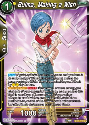 [BT21-118] Bulma, Making a Wish (Foil)