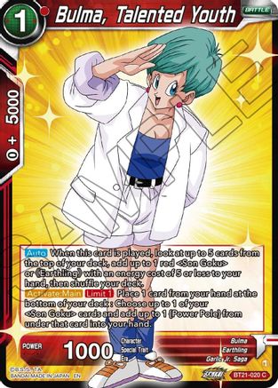 [BT21-020] Bulma, Talented Youth (Foil)