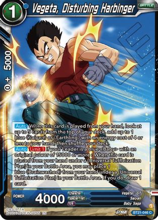 [BT21-046] Vegeta, Disturbing Harbinger (Foil)