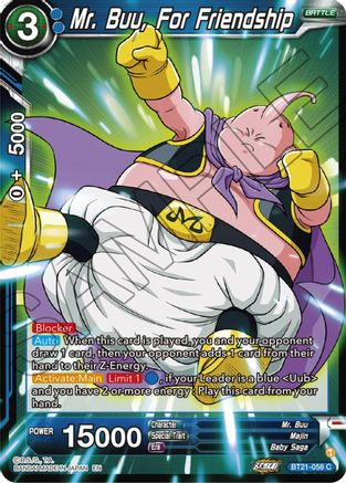 [BT21-058] Mr. Buu, For Friendship (Foil)