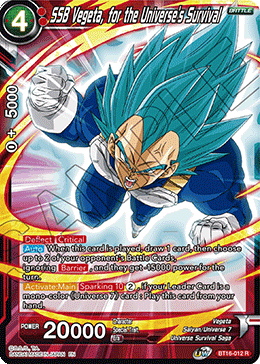 [BT16-012] SSB Vegeta, for the Universe's Survival