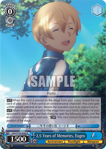 [SAO/S100-E080] 2.5 Years of Memories, Eugeo