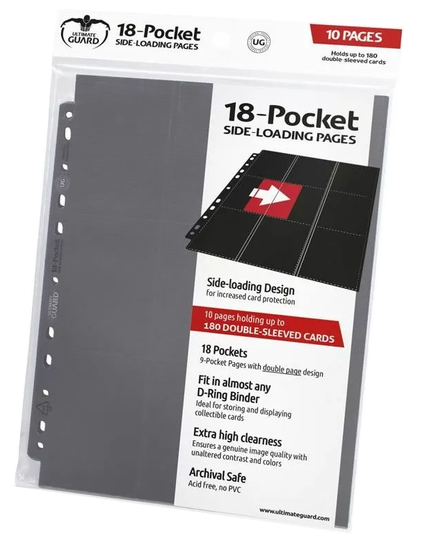 Ultimate Guard 18-Pocket Pages Side-Loading Grey (10x Pack)